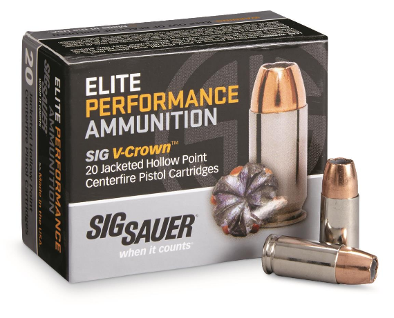 SIG SAUER Elite Performance, 9mm, JHP, 147 Grain, 20 Rounds