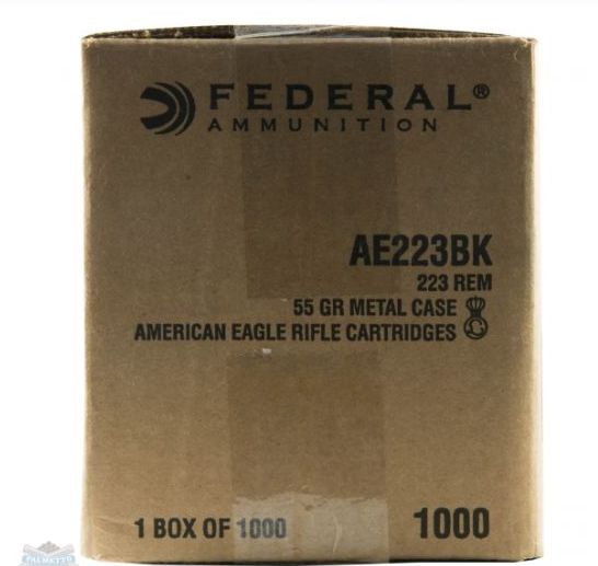 American Eagle .223 55gr FMJBT Ammunition 1000rds - AE223BK